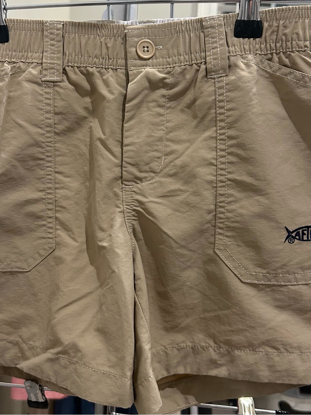 AFTCO Women's Tan Elastic-Waist Utility Shorts
